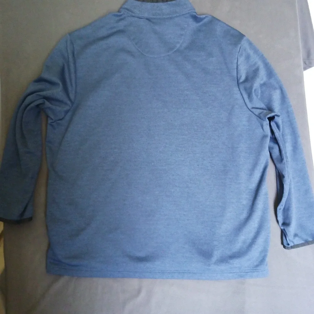 Callaway Men's XXL Blue 1/4 Zip Mock Neck Long Sleeve Polyester Golf Pullover